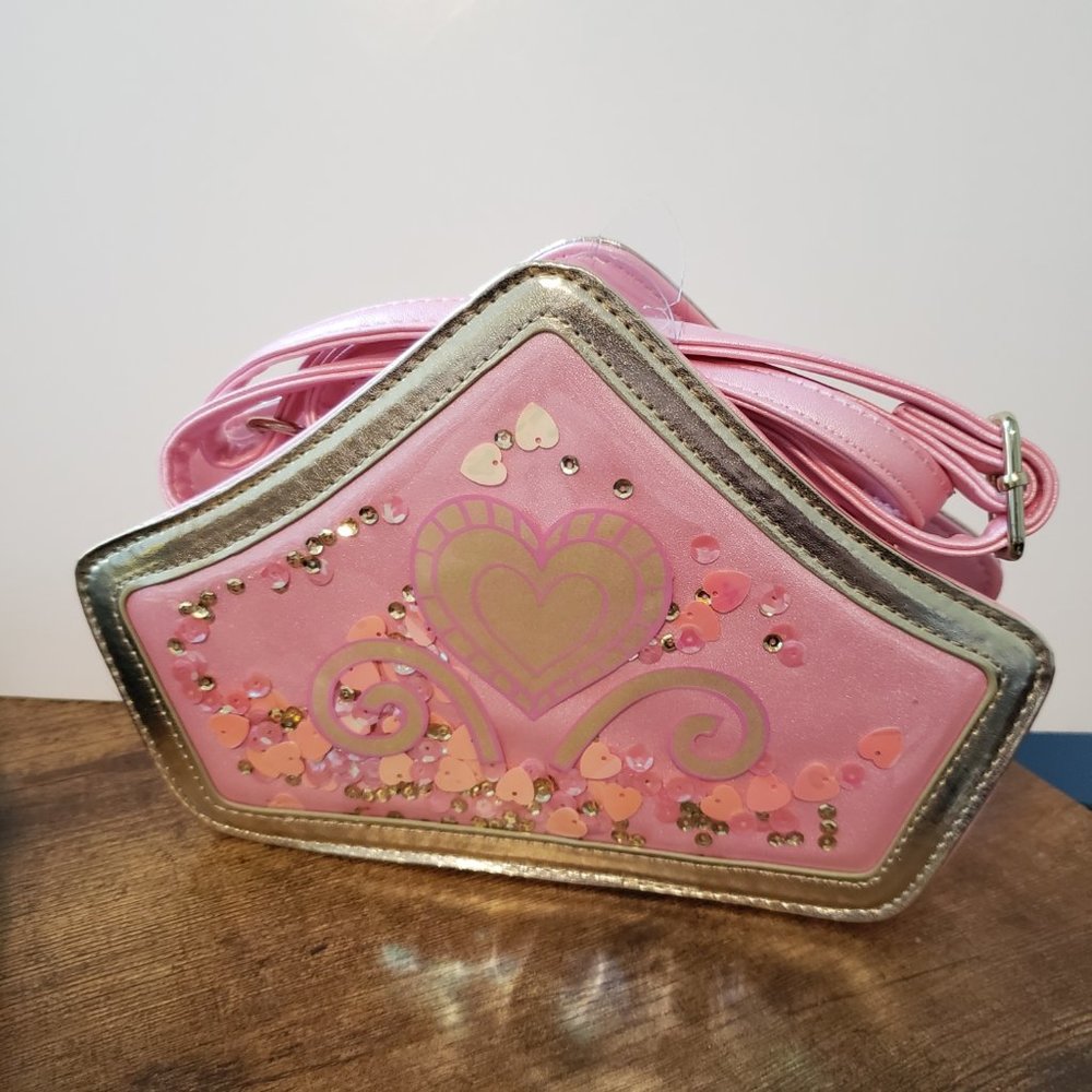 Disney Store Girls Princess Crown Sequin Fashion Crossbody Bag NWT